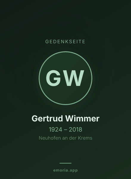 Gedenkportrait von Gertrud Wimmer