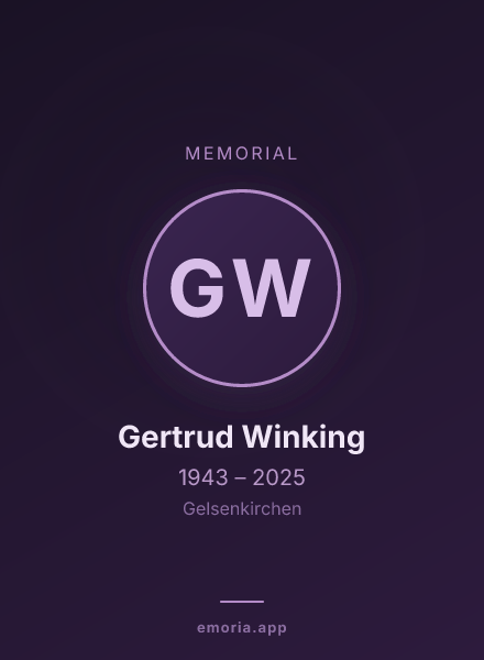 Memorial portrait of Gertrud Winking