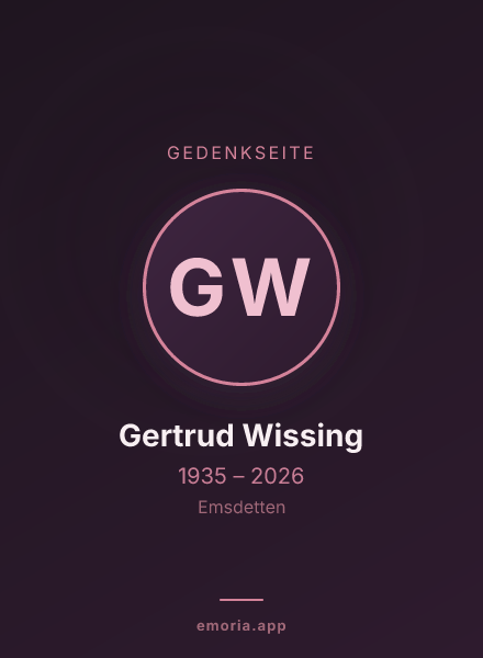 Gedenkportrait von Gertrud Wissing