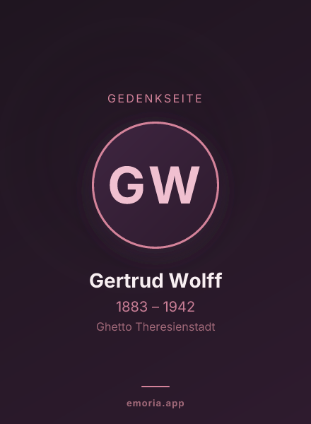 Gedenkportrait von Gertrud Wolff