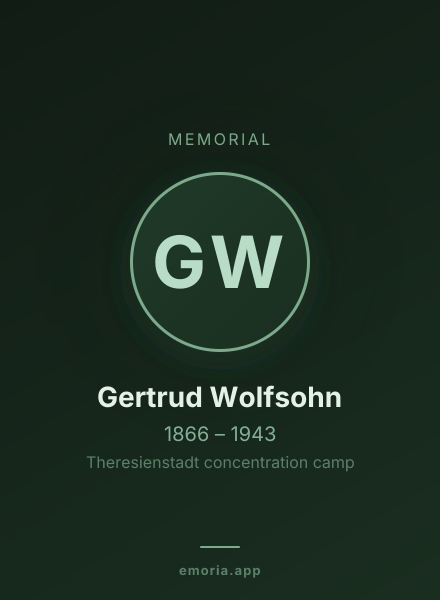 Memorial portrait of Gertrud Wolfsohn