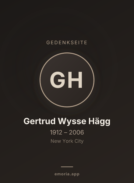 Gedenkportrait von Gertrud Wysse Hägg