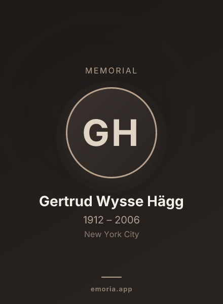 Memorial portrait of Gertrud Wysse Hägg