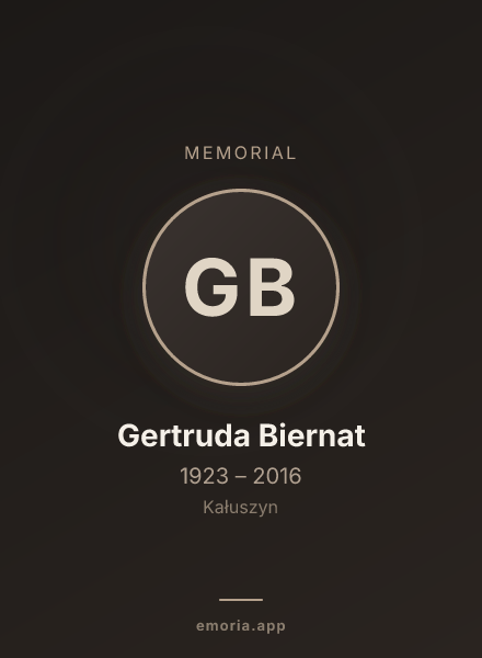 Memorial portrait of Gertruda Biernat