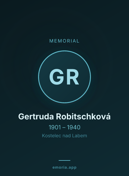 Memorial portrait of Gertruda Robitschková