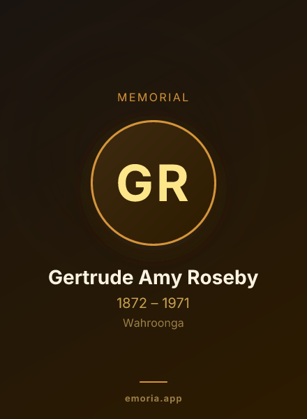 Memorial portrait of Gertrude Amy Roseby