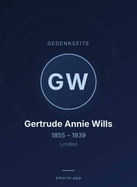Gedenkportrait von Gertrude Annie Wills