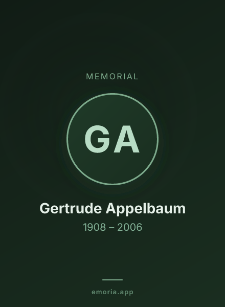 Memorial portrait of Gertrude Appelbaum