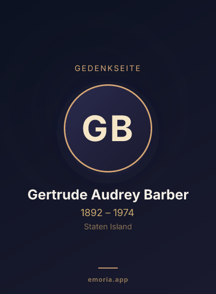 Gedenkportrait von Gertrude Audrey Barber