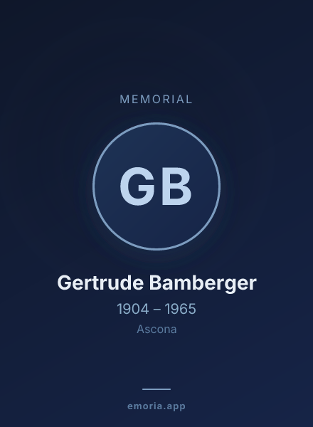 Memorial portrait of Gertrude Bamberger