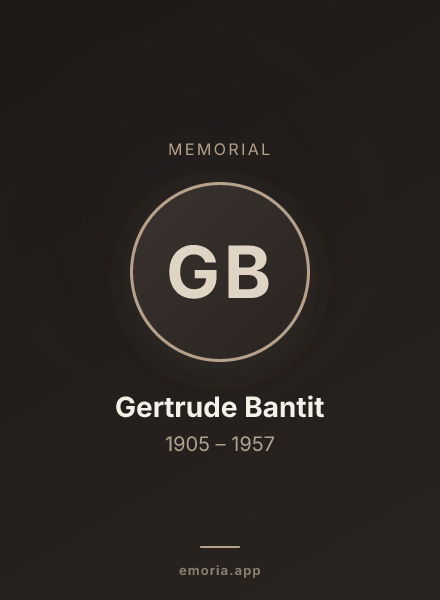 Memorial portrait of Gertrude Bantit