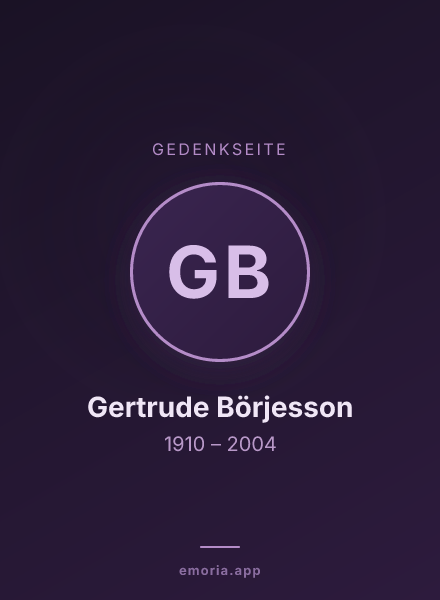 Gedenkportrait von Gertrude Börjesson