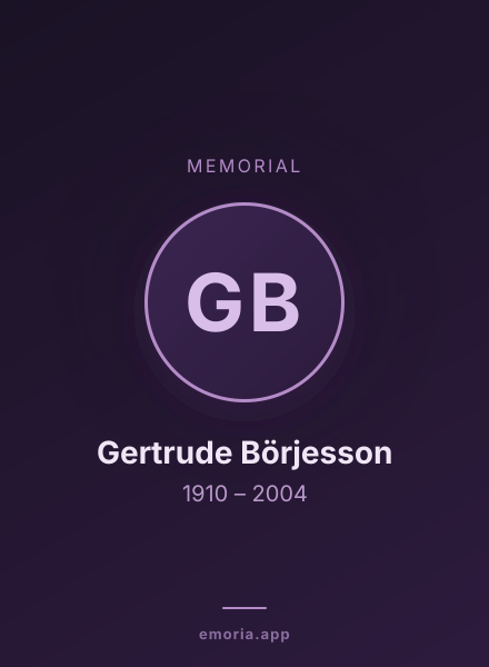 Memorial portrait of Gertrude Börjesson