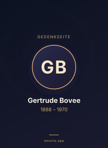 Gedenkportrait von Gertrude Bovee