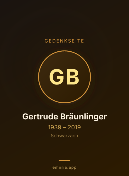 Gedenkportrait von Gertrude Bräunlinger