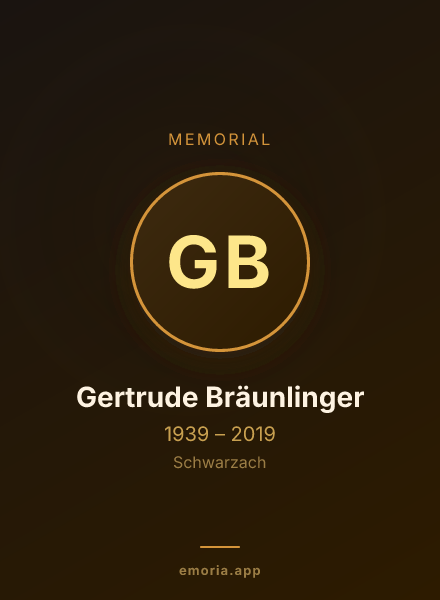 Memorial portrait of Gertrude Bräunlinger