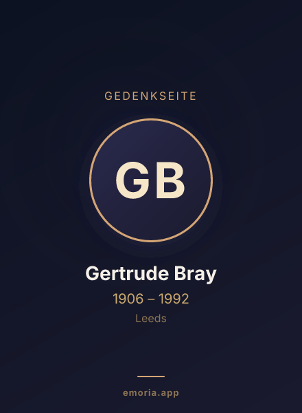 Gedenkportrait von Gertrude Bray