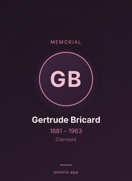 Memorial portrait of Gertrude Bricard