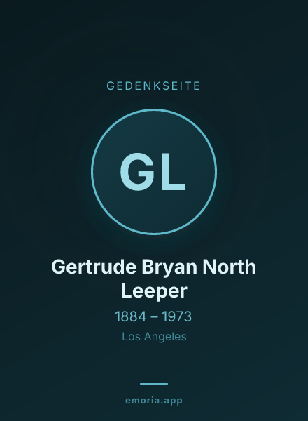 Gedenkportrait von Gertrude Bryan North Leeper