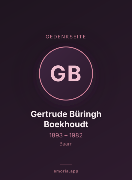 Gedenkportrait von Gertrude Büringh Boekhoudt