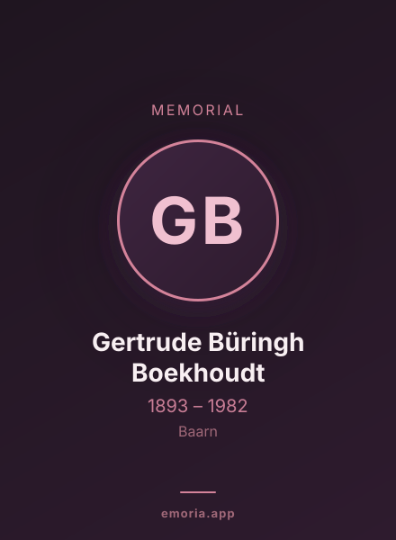 Memorial portrait of Gertrude Büringh Boekhoudt