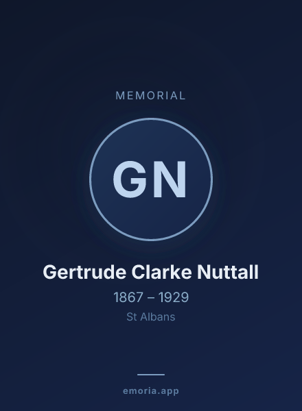 Memorial portrait of Gertrude Clarke Nuttall