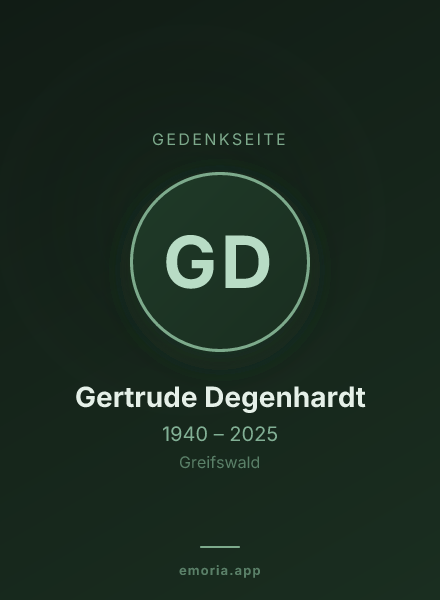Gedenkportrait von Gertrude Degenhardt
