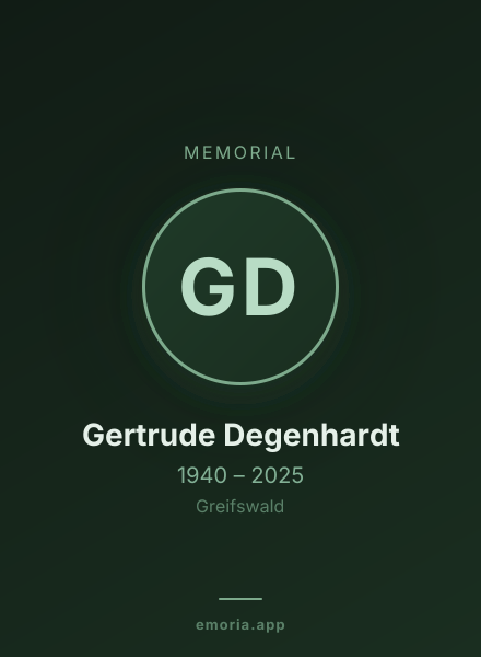 Memorial portrait of Gertrude Degenhardt