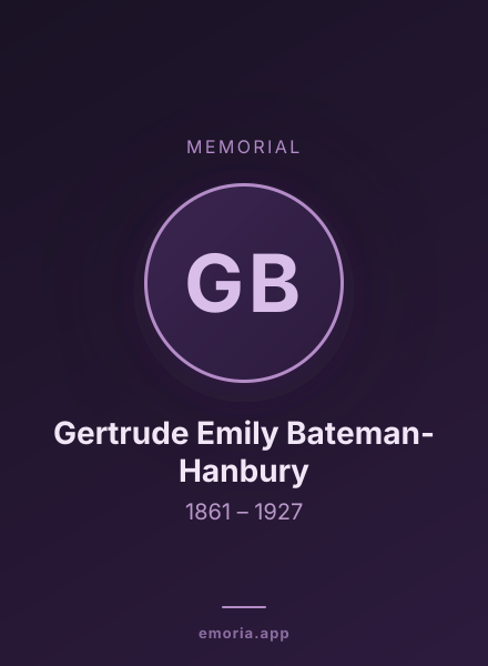 Memorial portrait of Gertrude Emily Bateman-Hanbury