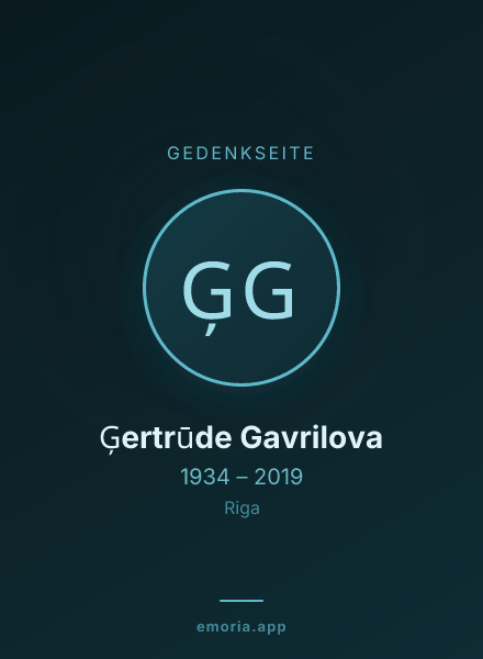 Gedenkportrait von Ģertrūde Gavrilova