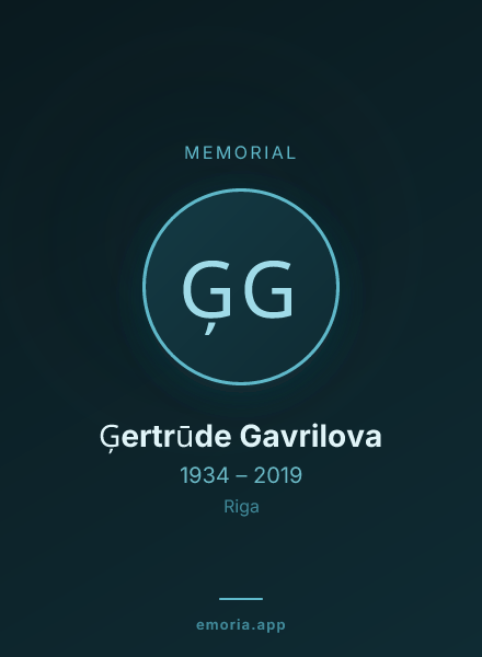 Memorial portrait of Ģertrūde Gavrilova
