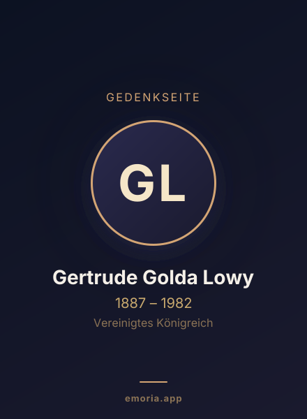 Gedenkportrait von Gertrude Golda Lowy