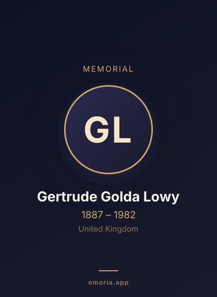 Memorial portrait of Gertrude Golda Lowy