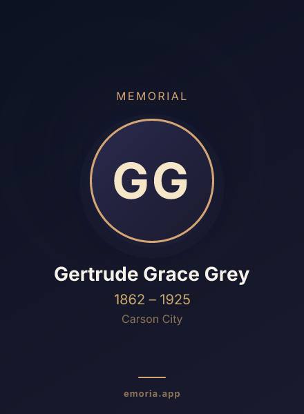 Memorial portrait of Gertrude Grace Grey