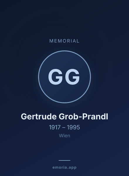 Memorial portrait of Gertrude Grob-Prandl