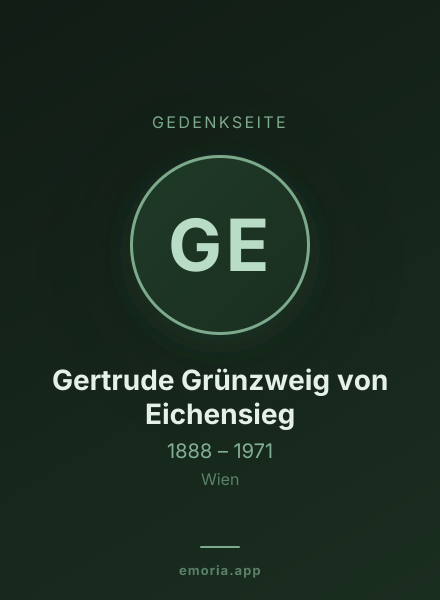 Gedenkportrait von Gertrude Grünzweig von Eichensieg