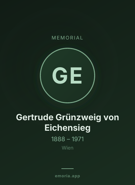 Memorial portrait of Gertrude Grünzweig von Eichensieg