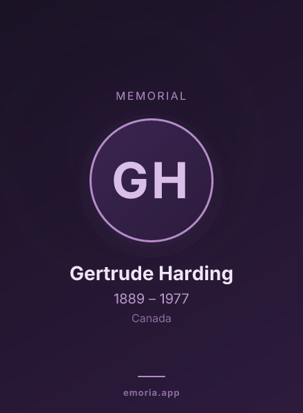 Memorial portrait of Gertrude Harding