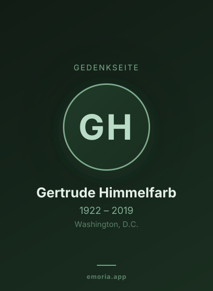 Gedenkportrait von Gertrude Himmelfarb