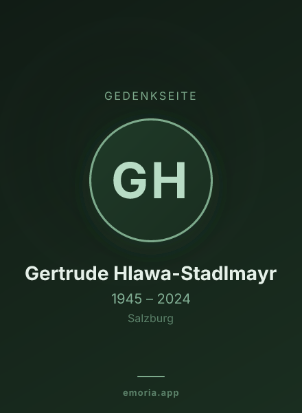 Gedenkportrait von Gertrude Hlawa-Stadlmayr