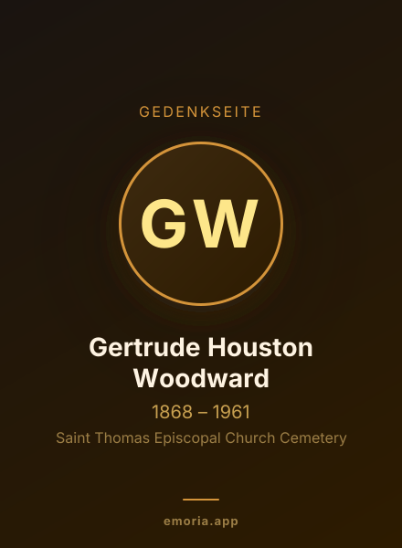 Gedenkportrait von Gertrude Houston Woodward