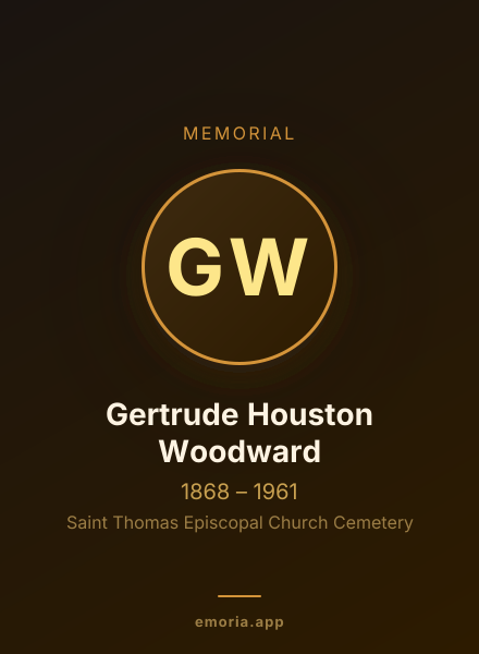 Memorial portrait of Gertrude Houston Woodward