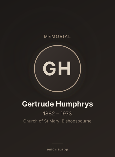 Memorial portrait of Gertrude Humphrys
