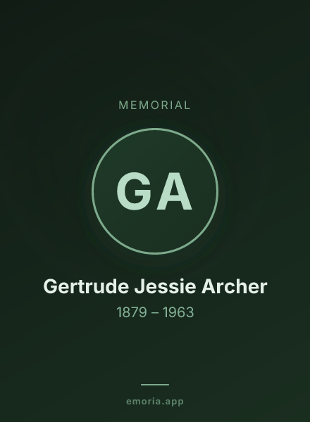 Memorial portrait of Gertrude Jessie Archer