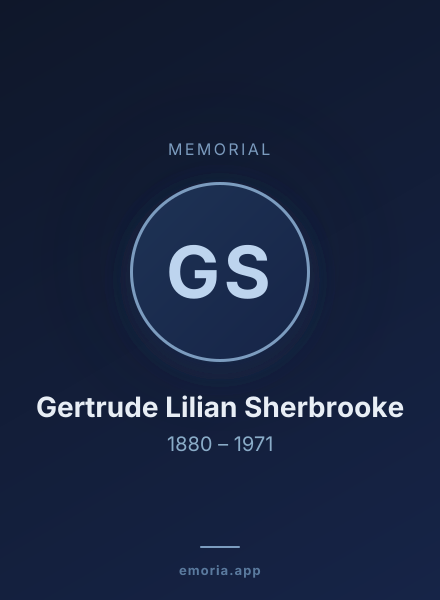 Memorial portrait of Gertrude Lilian Sherbrooke