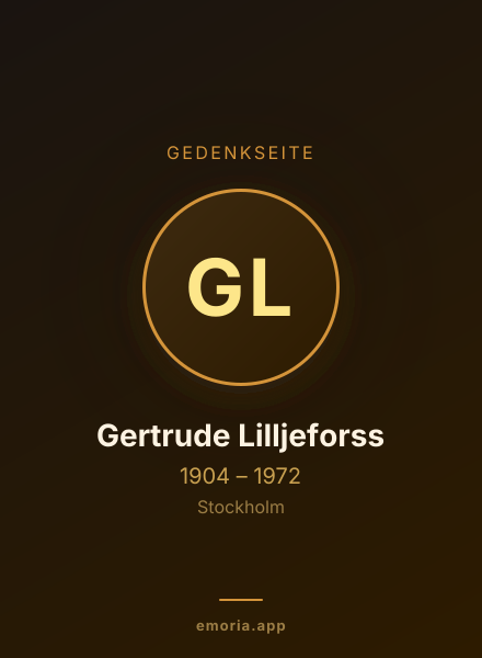 Gedenkportrait von Gertrude Lilljeforss