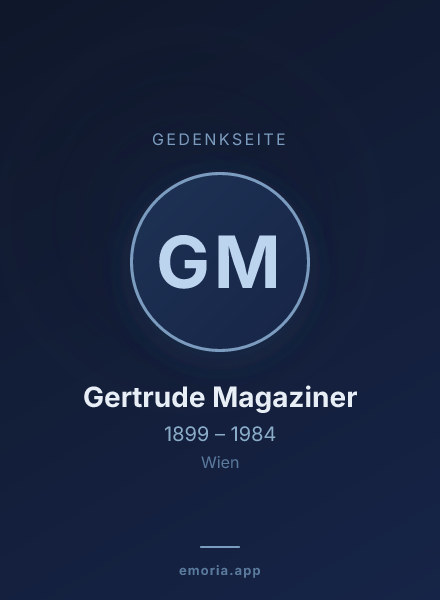 Gedenkportrait von Gertrude Magaziner