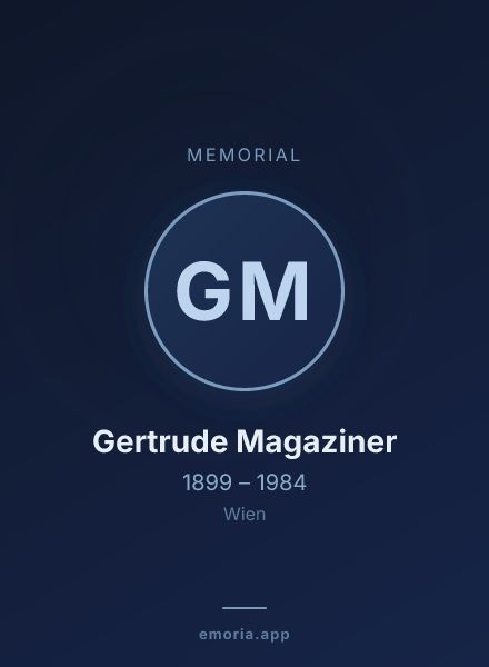 Memorial portrait of Gertrude Magaziner