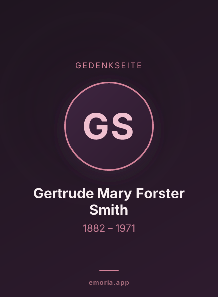 Gedenkportrait von Gertrude Mary Forster Smith