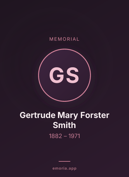 Memorial portrait of Gertrude Mary Forster Smith